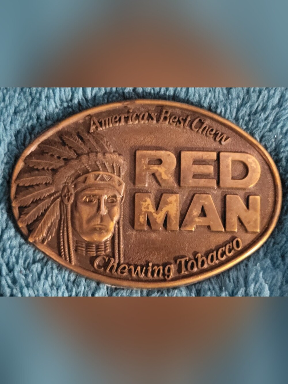 Vintage Pinkerton Tobacco Red Man Buckle